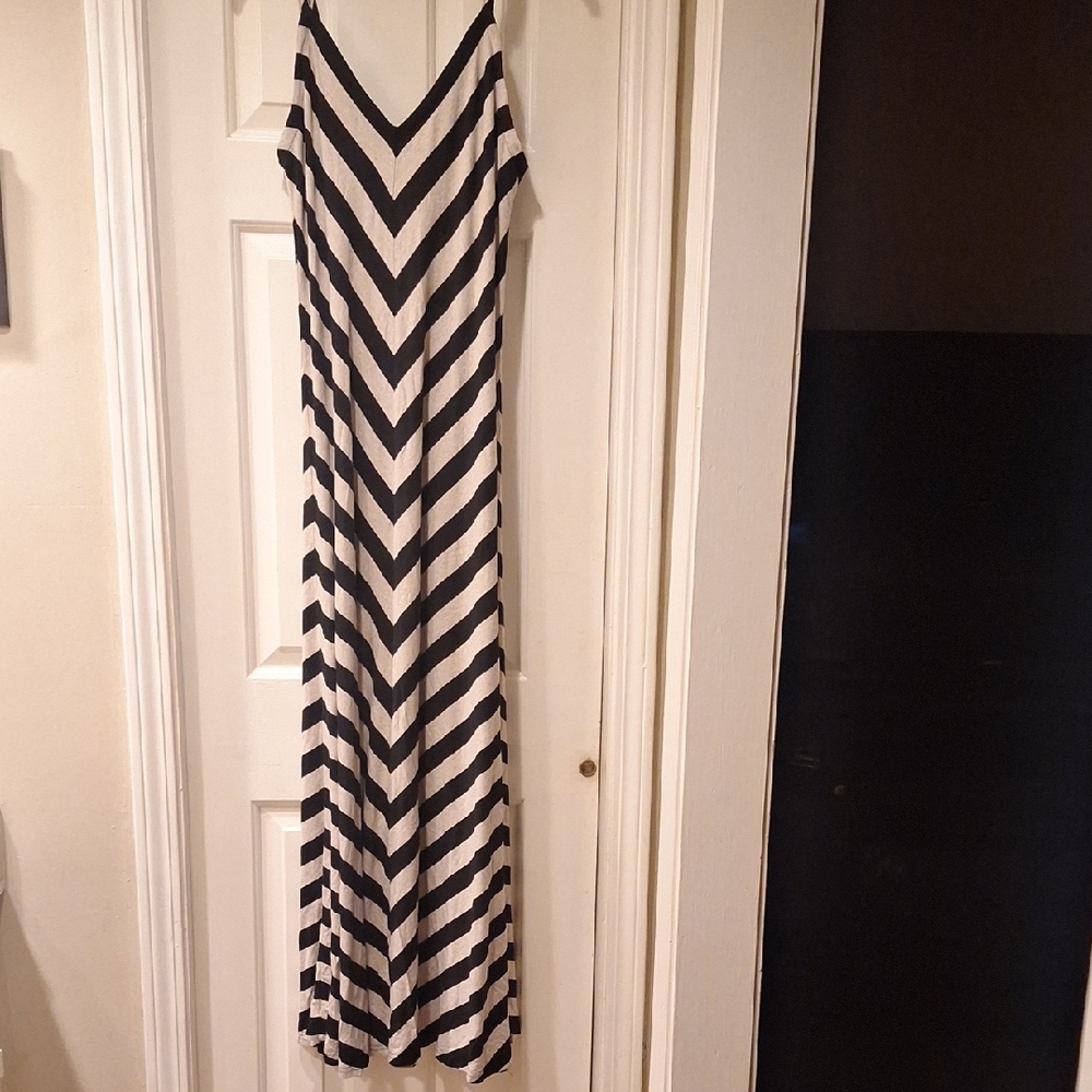 Striped Black and White Maxi Dress